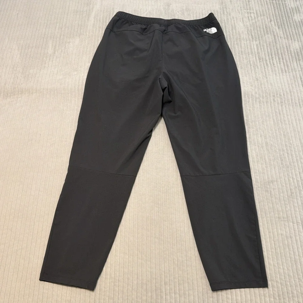 The North Face Mens Cargo Pants Black Elastic Waist Drawstring Light Large